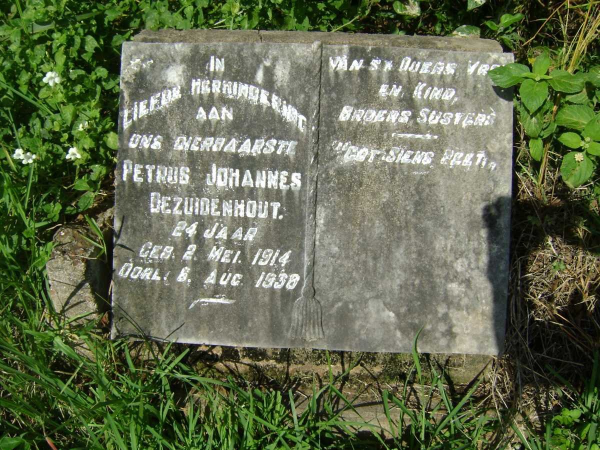 BEZUIDENHOUT Petrus Johannes 1914-1938