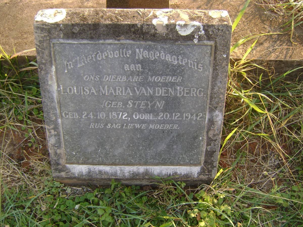 BERG Louisa Maria, van den nee STEYN 1872-1942