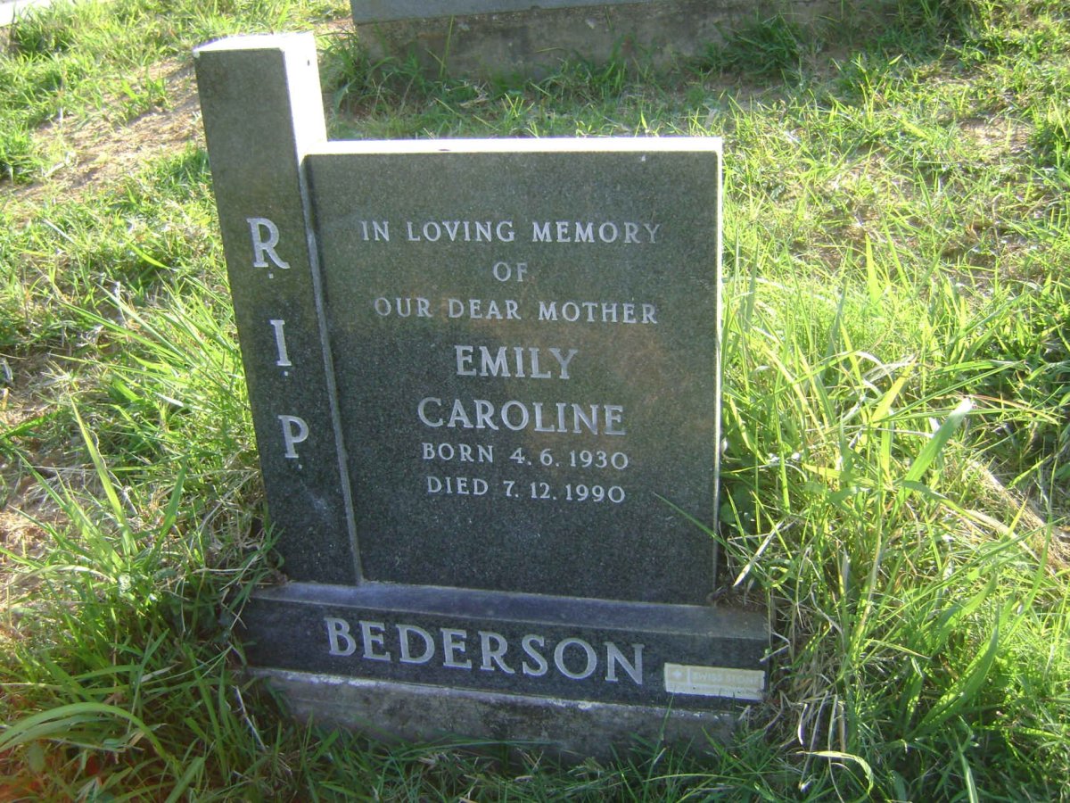 BEDERSON Emily Caroline 1930-1990