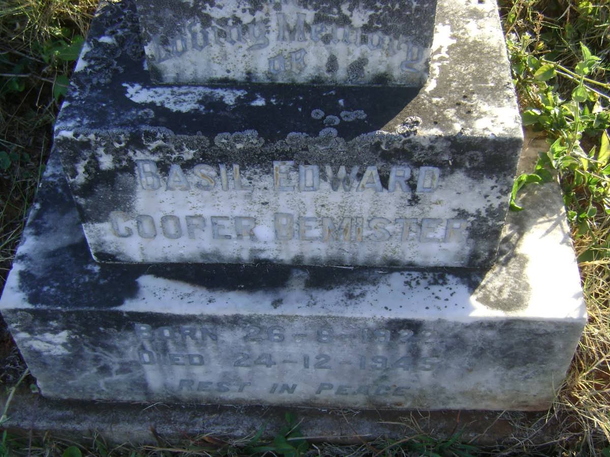 BEMISTER Basil Edward Cooper 1922-1945