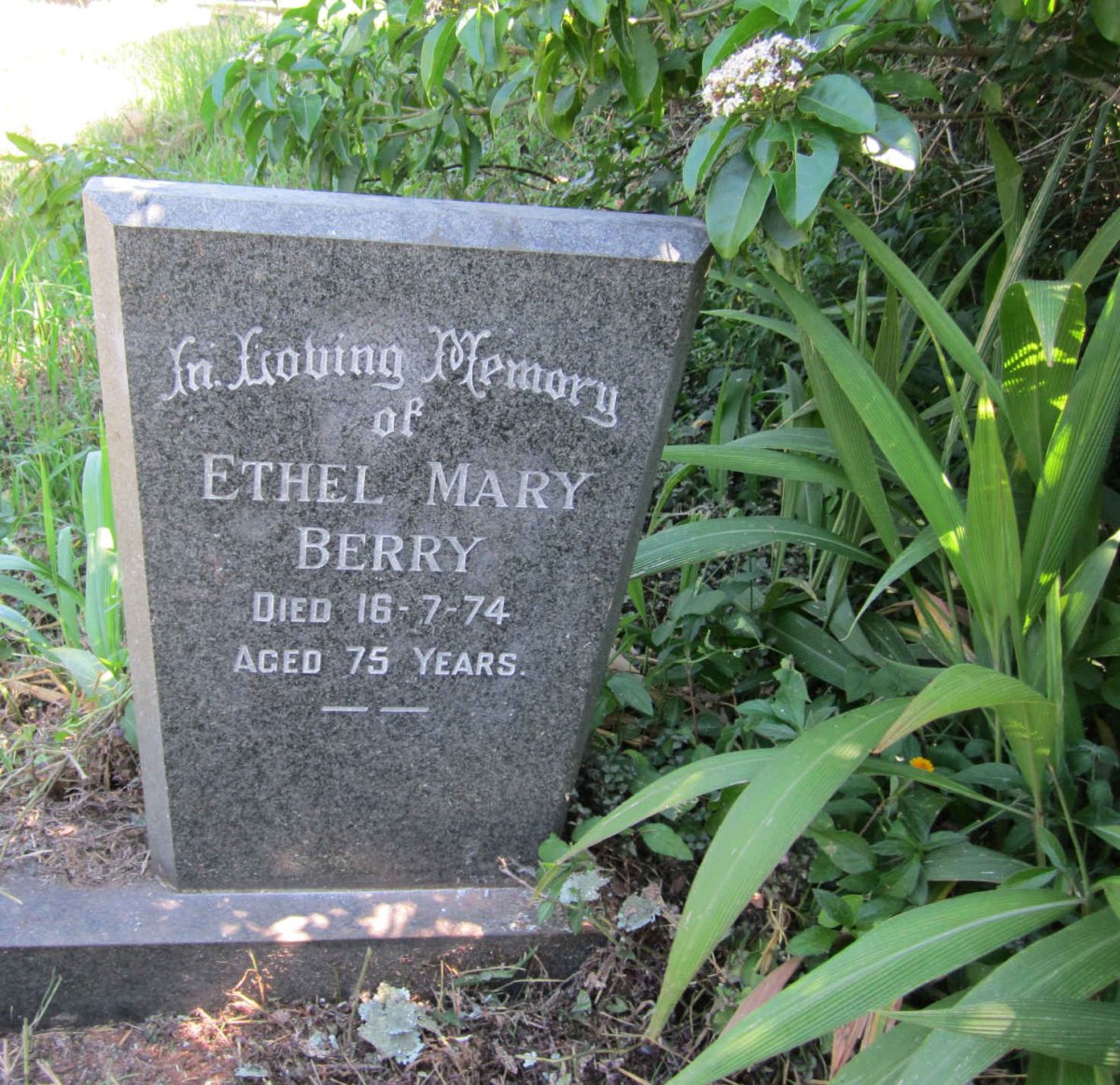 BERRY Ethel Mary -1974