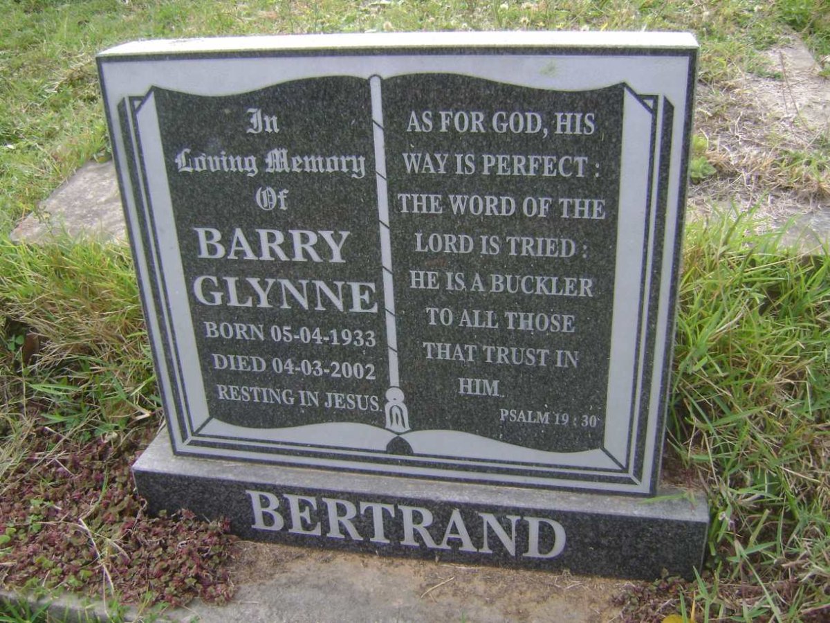 BERTRAND Barry Glynne 1933-2002