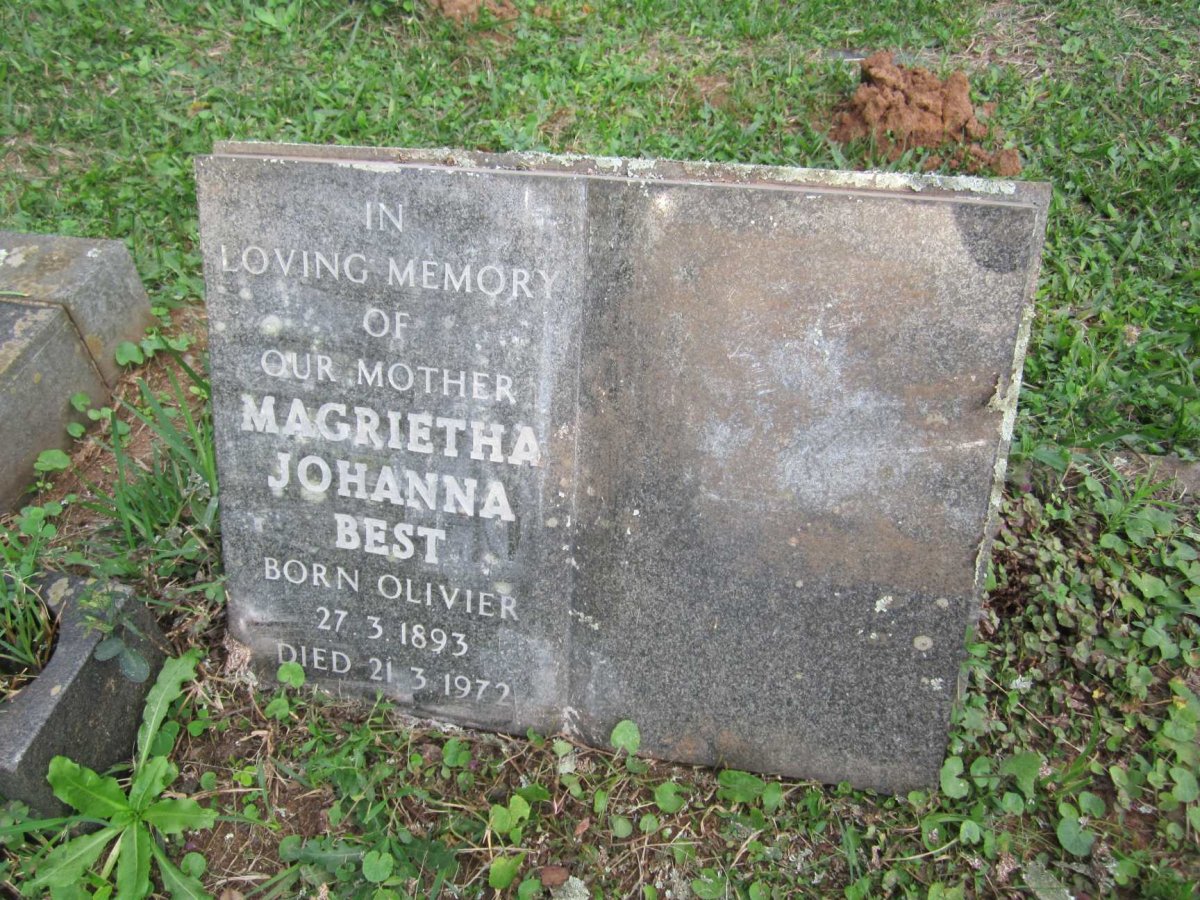 BEST Magrietha Johanna nee OLIVIER 1893-1972