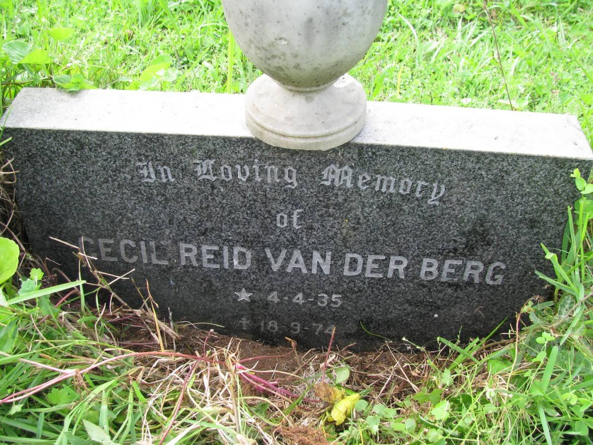 BERG Cecil Reid, van der 1935-1974