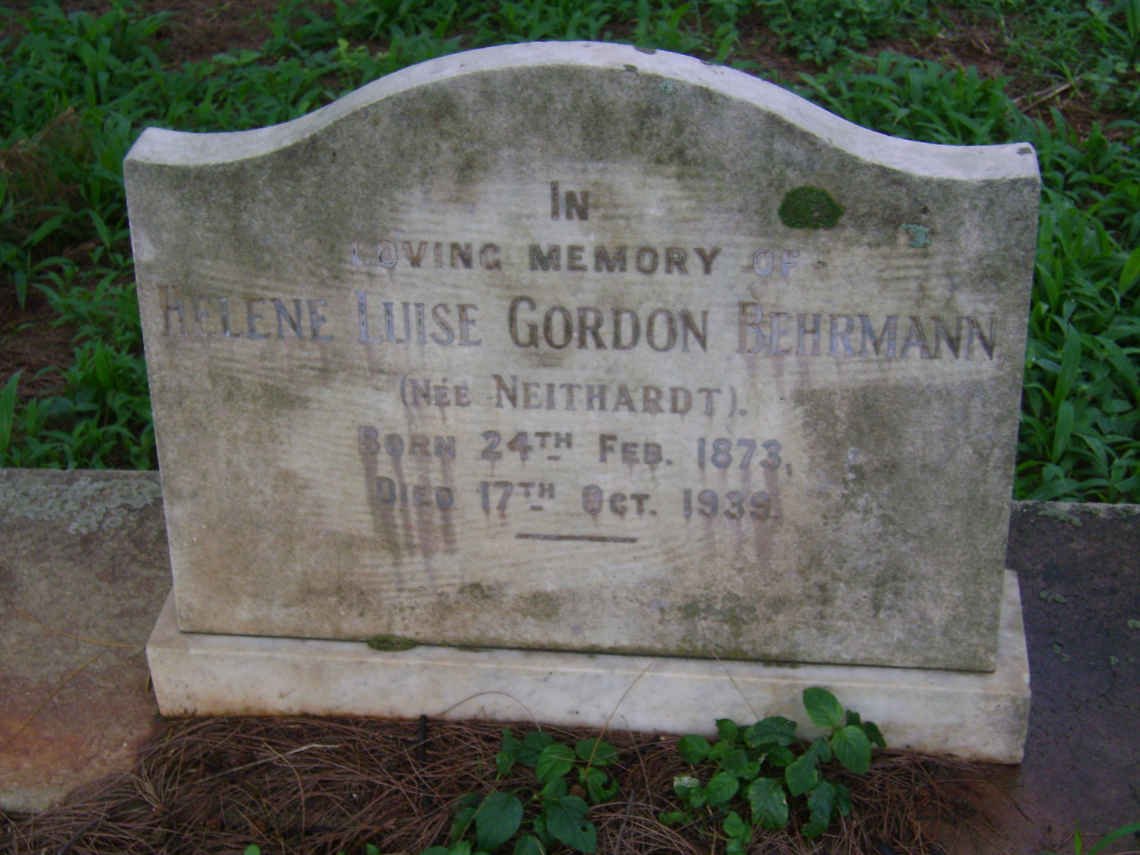 BEHRMANN Helene Luise Gordon nee NEITHARDT 1873-1939