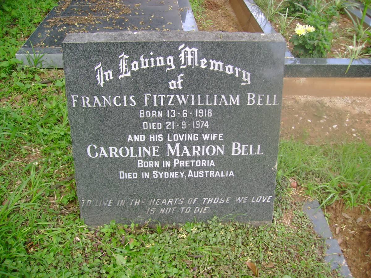 BELL Francis Fitzwilliam 1918-1974 &amp; Caroline Marion 