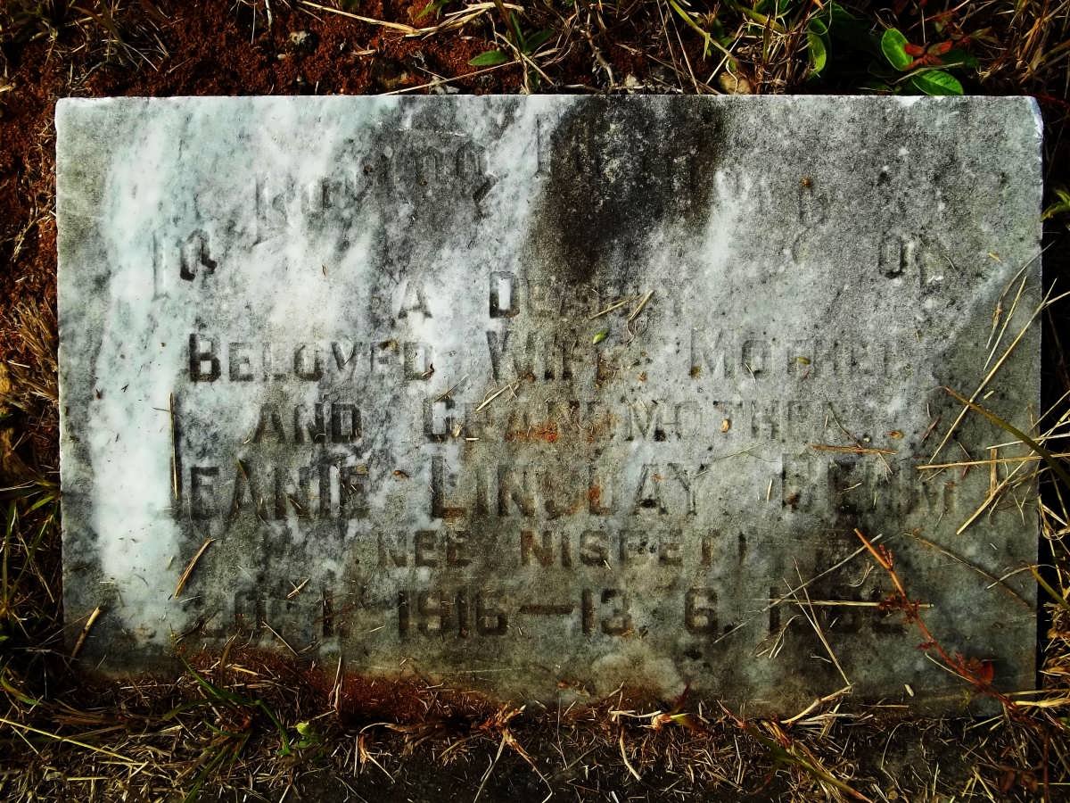 BEHM Jeanie Linsday nee NISBET 1916-1982