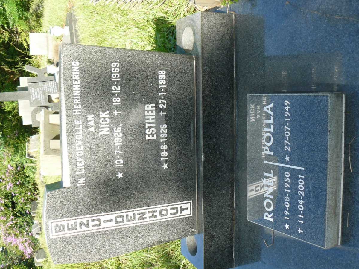 BEZUIDENHOUT Nick 1926-1969 &amp; Esther 1926-1998 :: BEZUIDENHOUT Polla &amp; Ronel 1950-2001