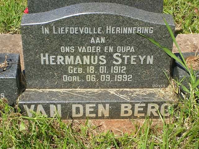 BERG Hermanus Steyn, van den 1912-1992
