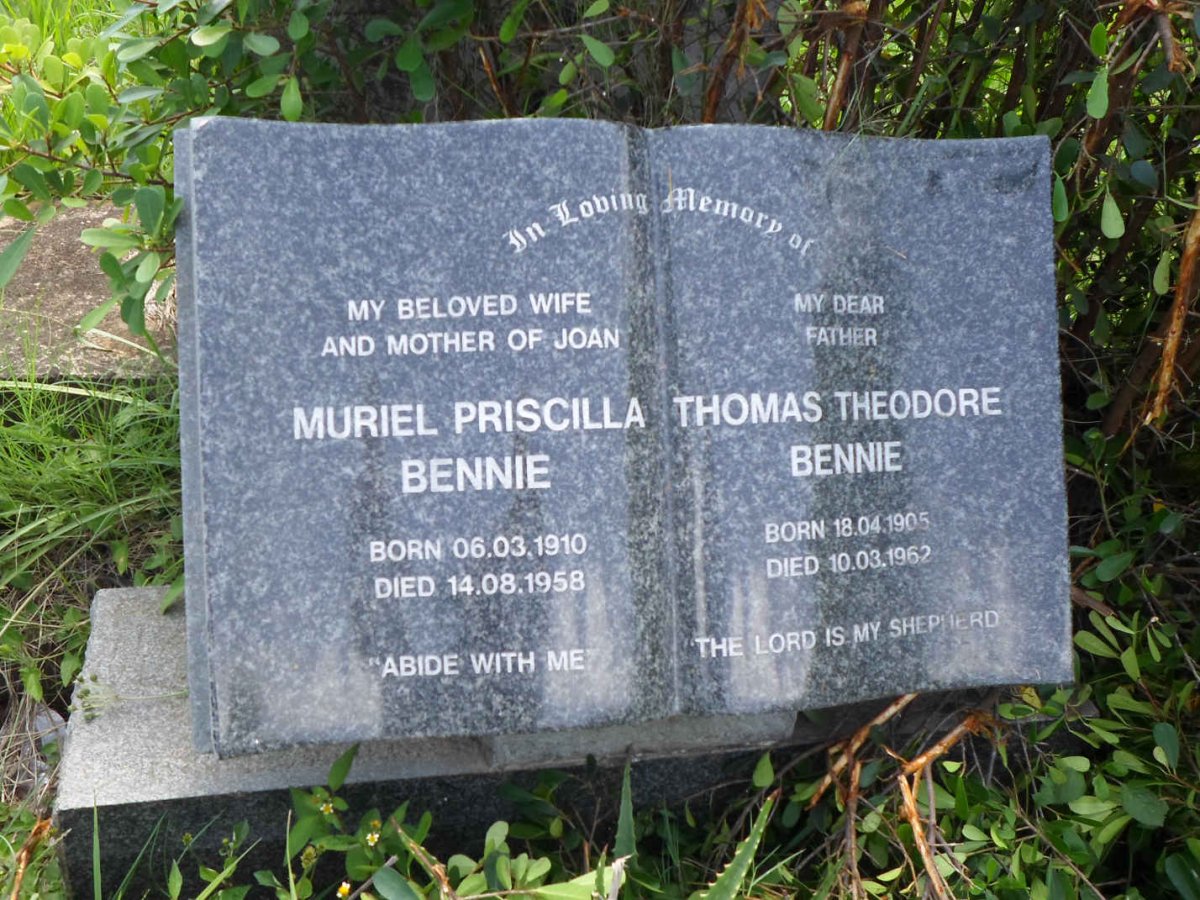 BENNIE Thomas Theodore 1905-1962 &amp; Muriel Priscilla 1910-1958