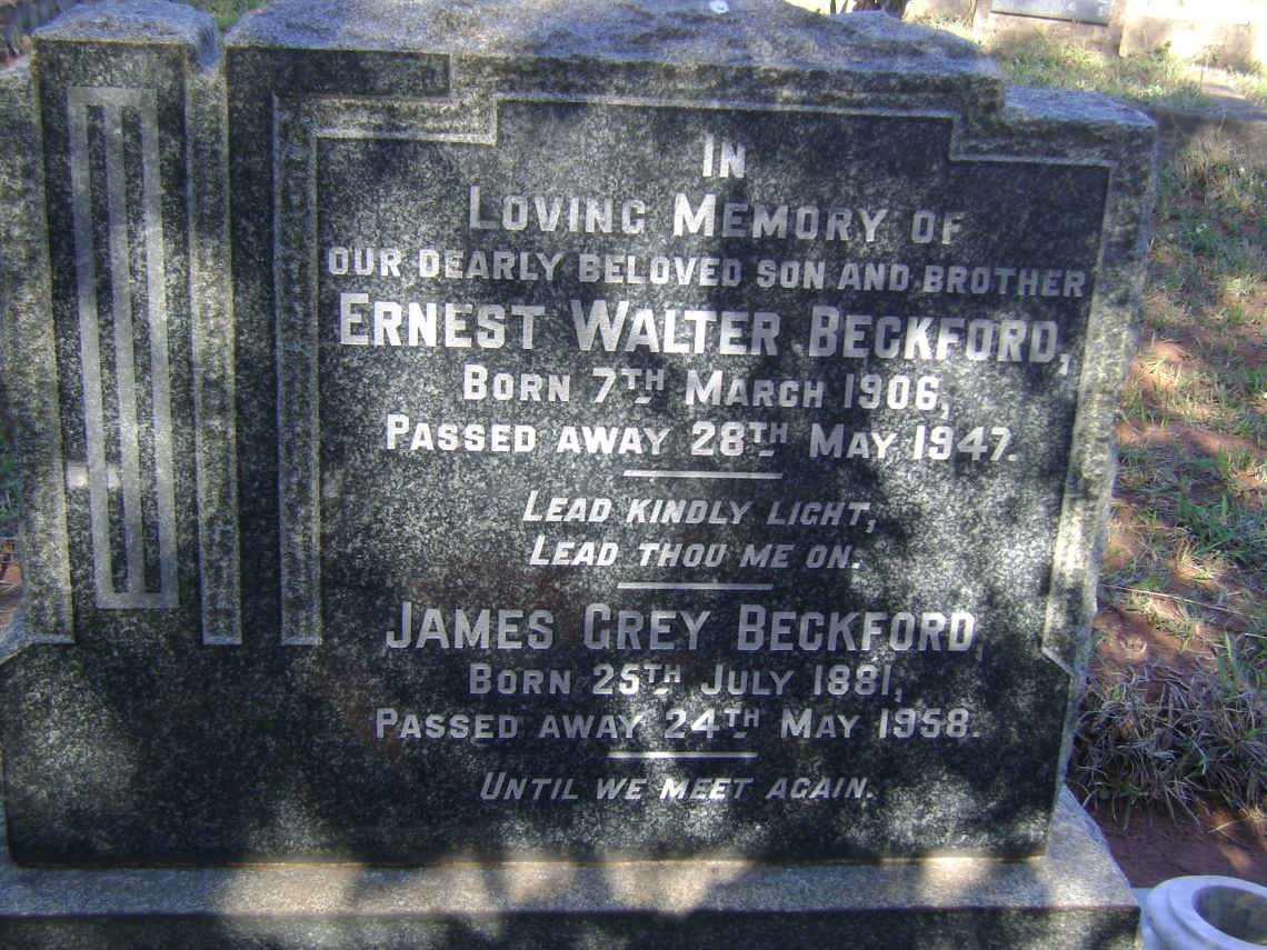 BECKFORD Ernest Walter 1906-1947 :: BECKFORD James Grey 1881-1958 :: BECKFORD Joseph Gray 1904-1969