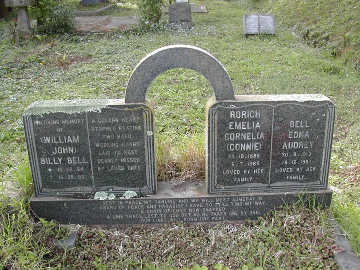 BELL William John 1964-1990 :: BELL Edna Audrey 1913-1987 :: RORICH Emelia Cornelia 1885-1965