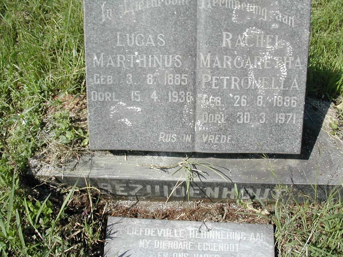 BEZUIDENHOUT Lucas Marthinus 1885-1938 &amp; Rachel Margaretha Petronella 1886-1971