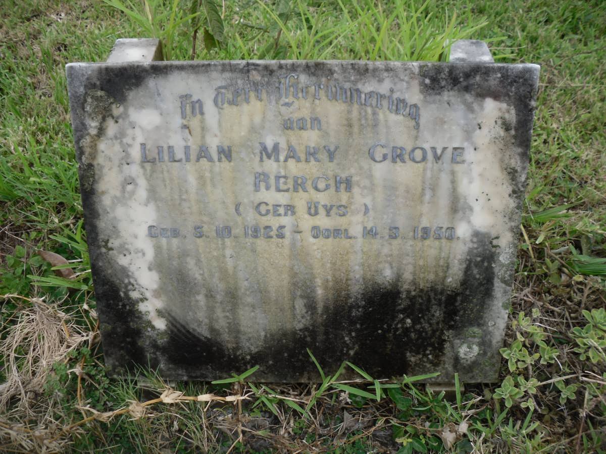 BERGH Lilian Mary Grove nee UYS 1925-1950