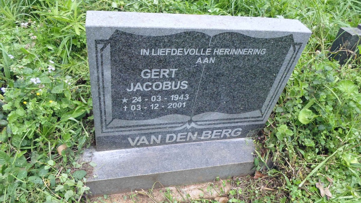 BERG Gert Jacobus, van den 1943-2001