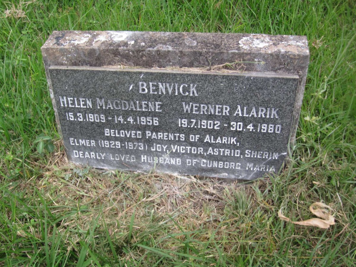 BENVICK Werner Alarik 1902-1980 &amp; Helen Magdalene 1909-1956