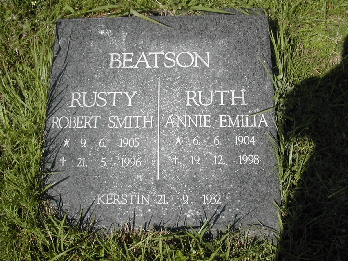 BEATSON Rusty Robert Smith 1905-1996 &amp; Ruth Annie Emilia 1904-1998 :: BEATSON Kerstin -1932