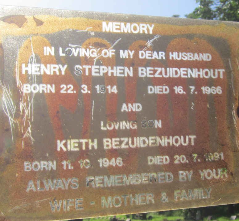 BEZUIDENHOUT Henry Stephen 1914-1966 :: BEZUIDENHOUT Kieth 1946-1991