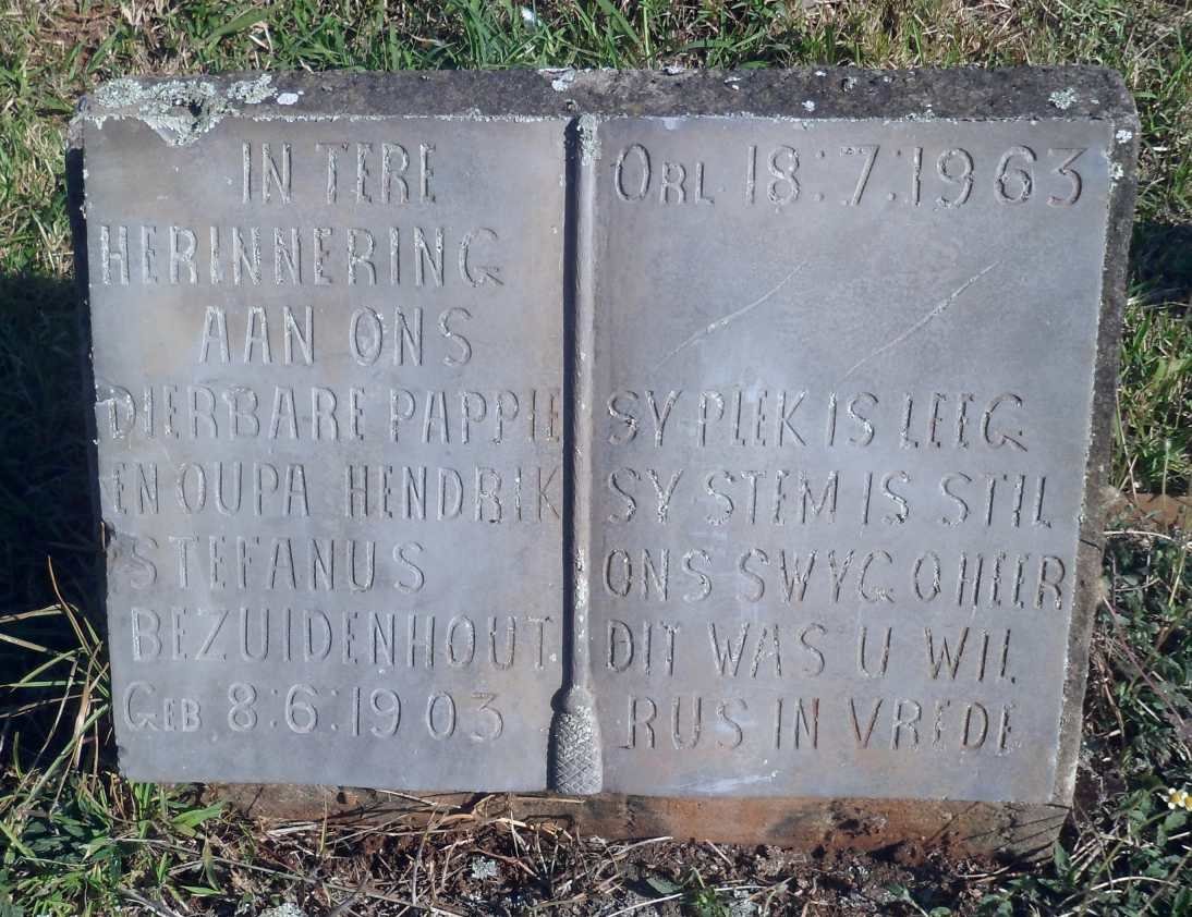 BEZUIDENHOUT Hendrik Stefanus 1903-1963