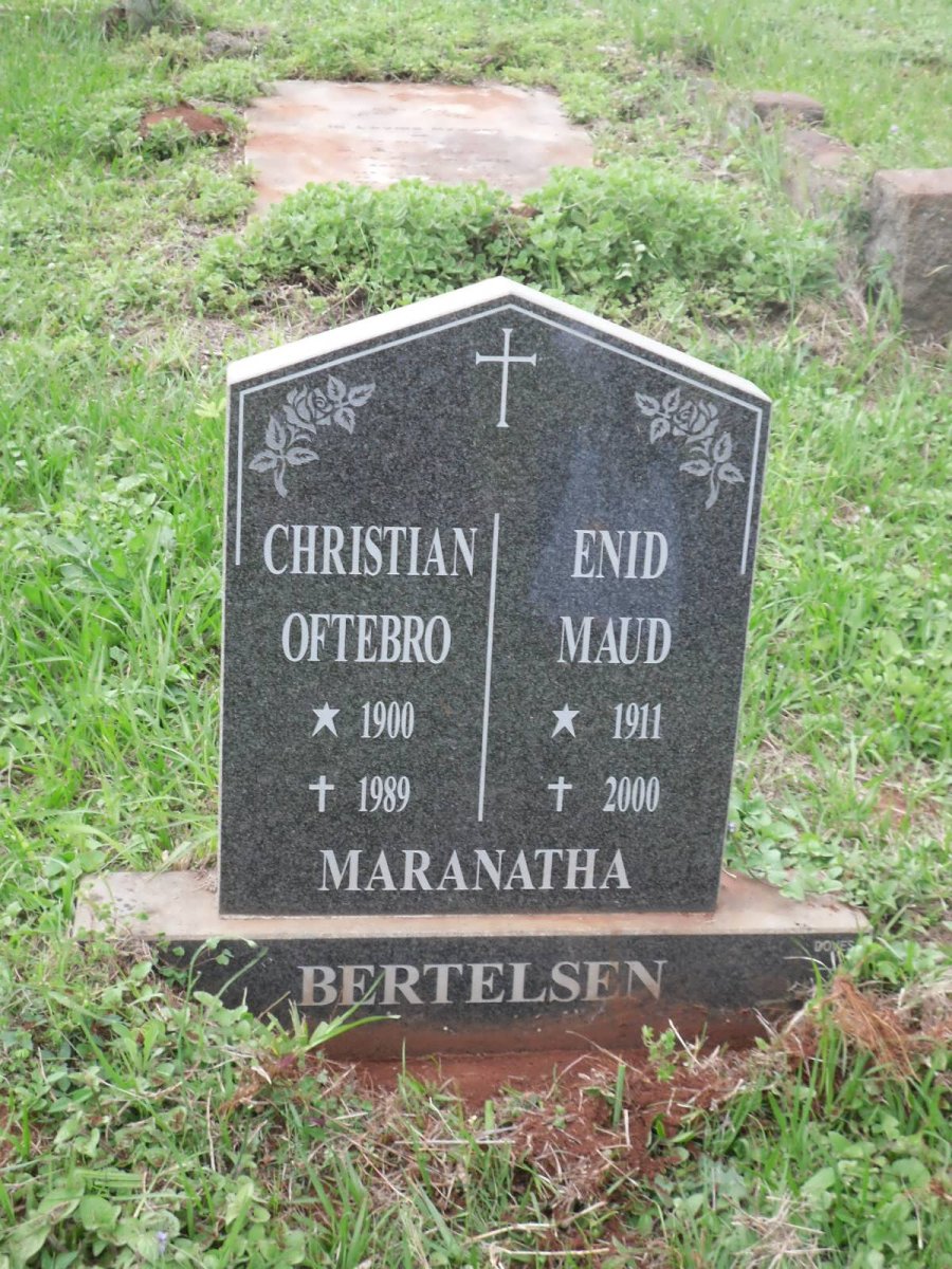 BERTELSEN Christian Oftebro 1900-1989 &amp; Enid Maud 1911-2000