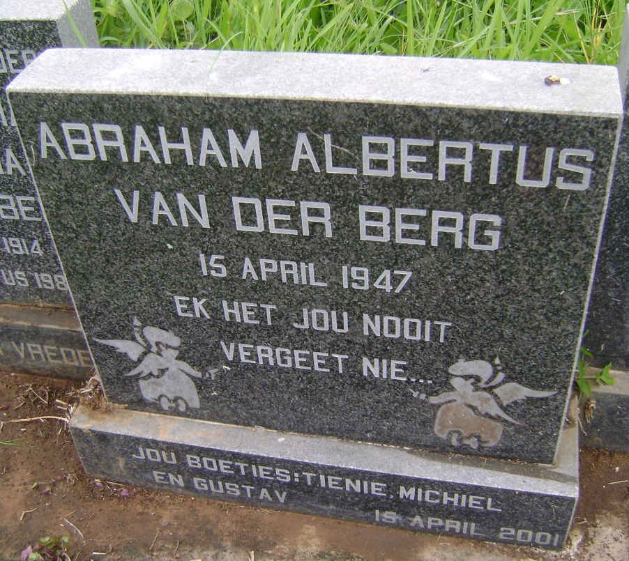 BERG Michiel Christiaan, van der 1941-2007 &amp; Anna Maria Cornelia 1914-1988
