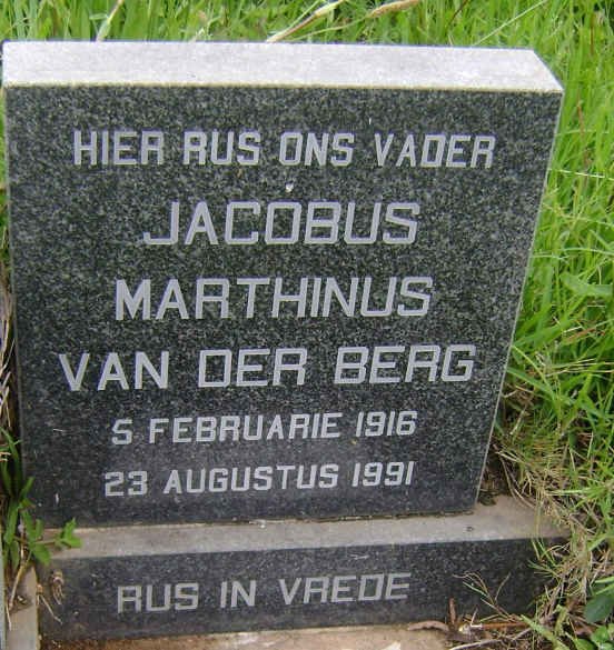 BERG Michiel Christiaan, van der 1941-2007 &amp; Anna Maria Cornelia 1914-1988