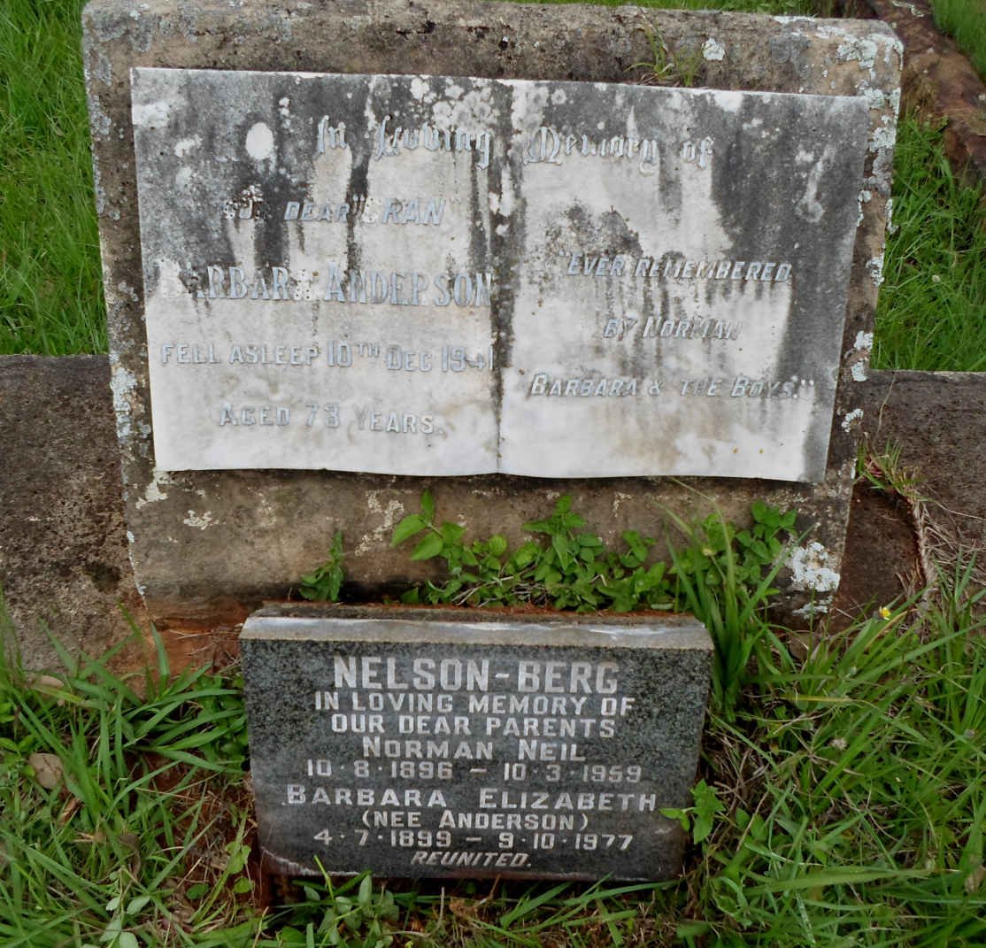 NELSON-BERG Norman Neil 1896-1959 &amp; Barbara Elizabeth ANDERSON 1899-1977 :: ANDERSON Barbara -1941