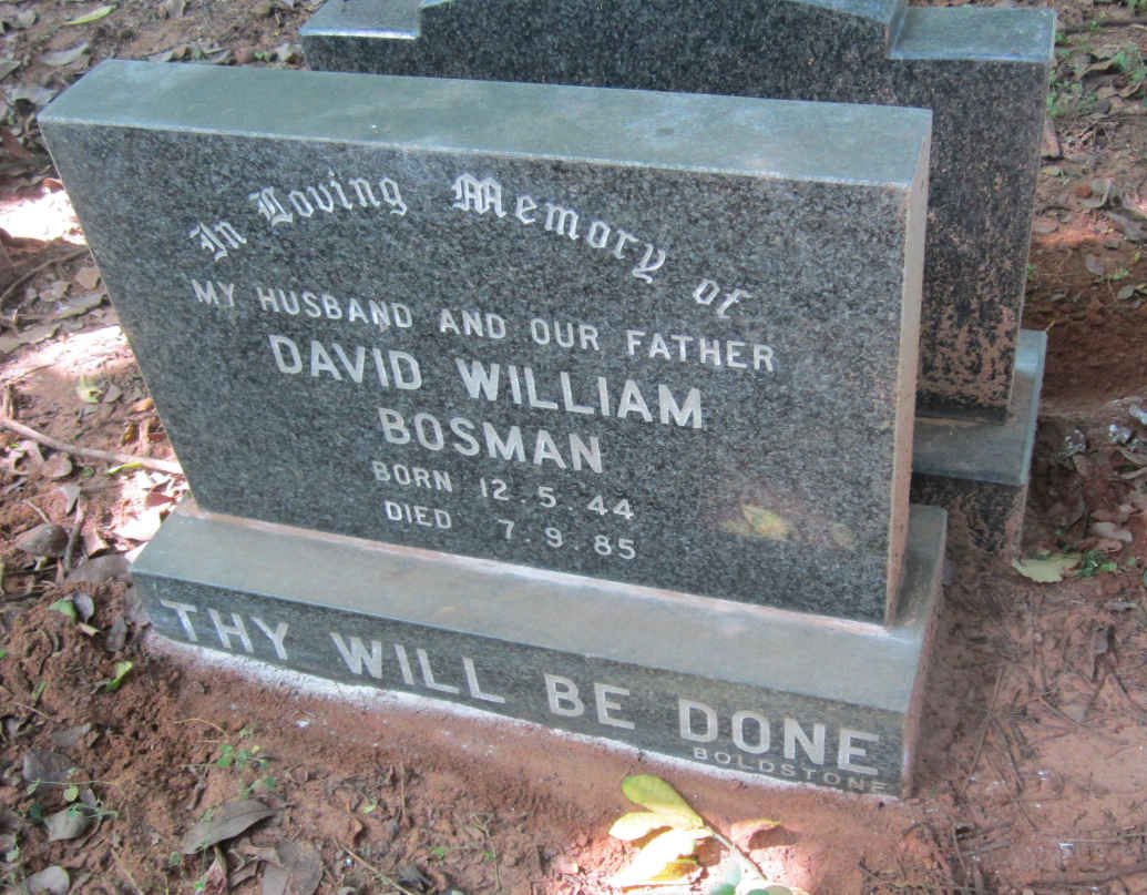 BOSMAN David William 1944-1985