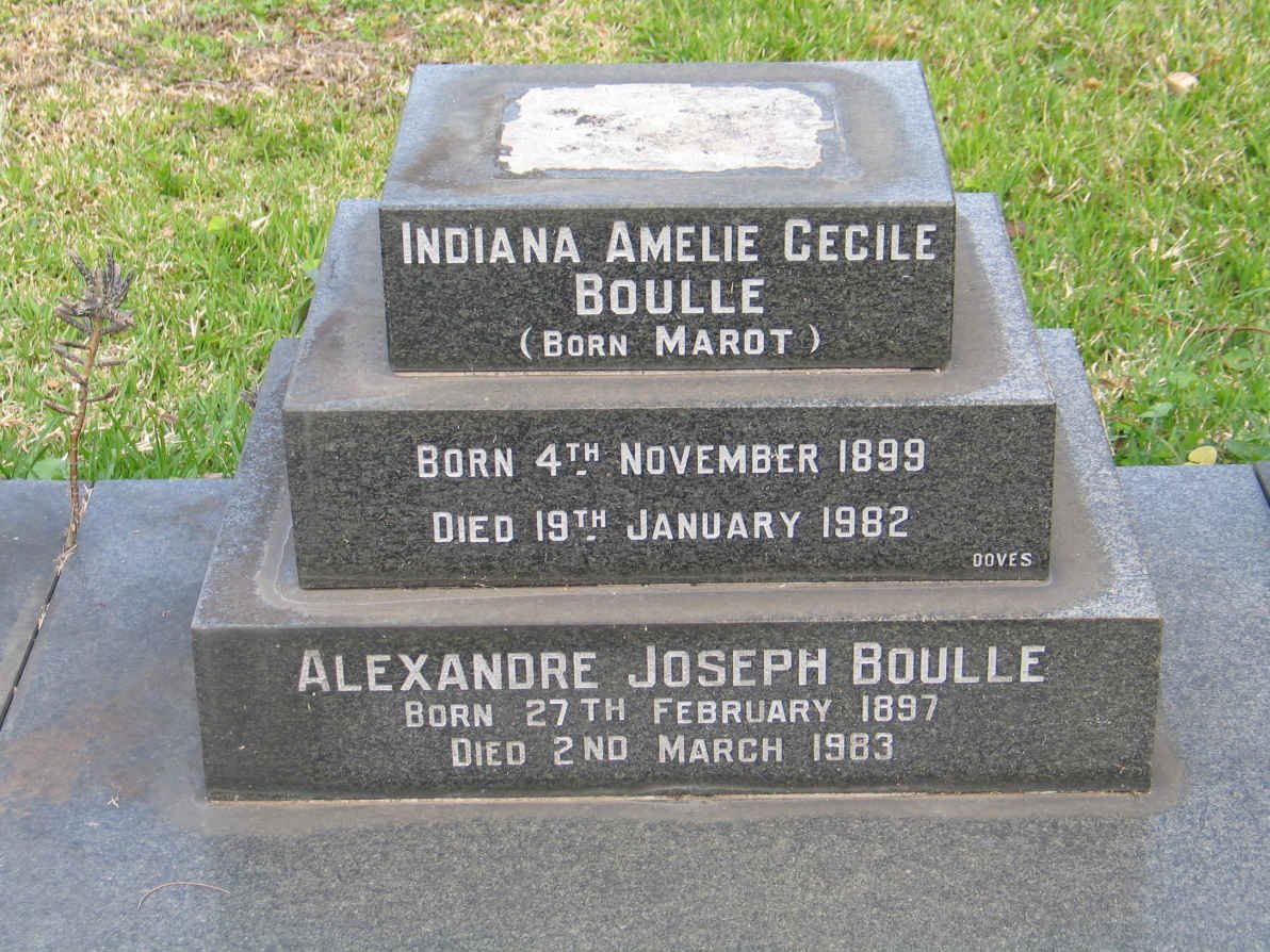 BOULLE Alexandre Joseph 1897-1963 &amp; Indiana Amelie Cecile MAROT 1899-1982