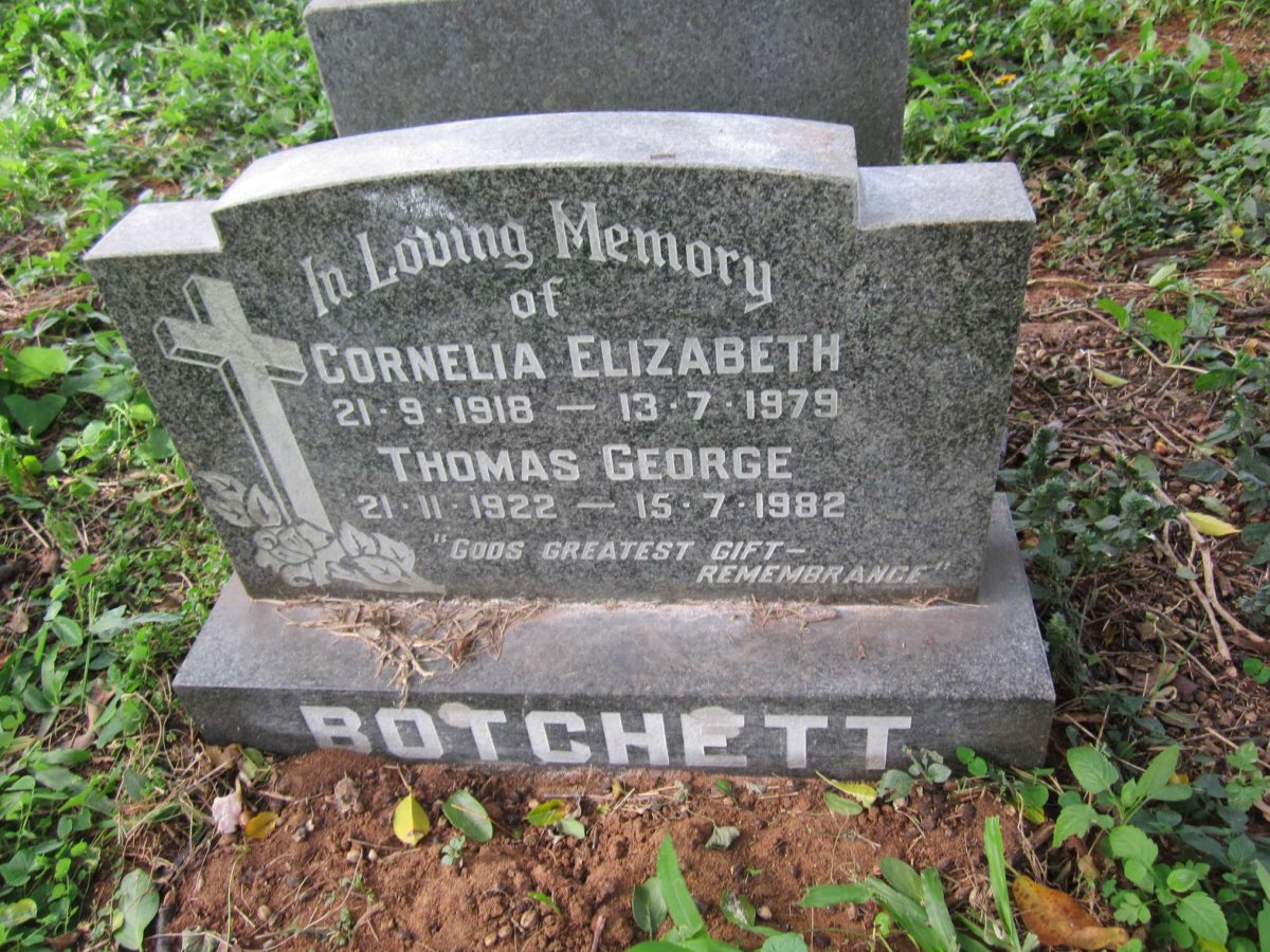 BOTCHETT Thomas George 1922-1982 &amp; Cornelia Elizabeth 1918-1979
