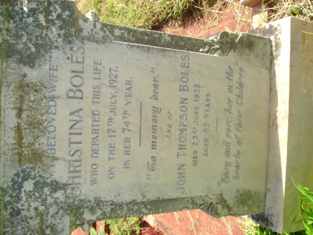 BOLES John Thompson -1935 &amp; Christina  -1927
