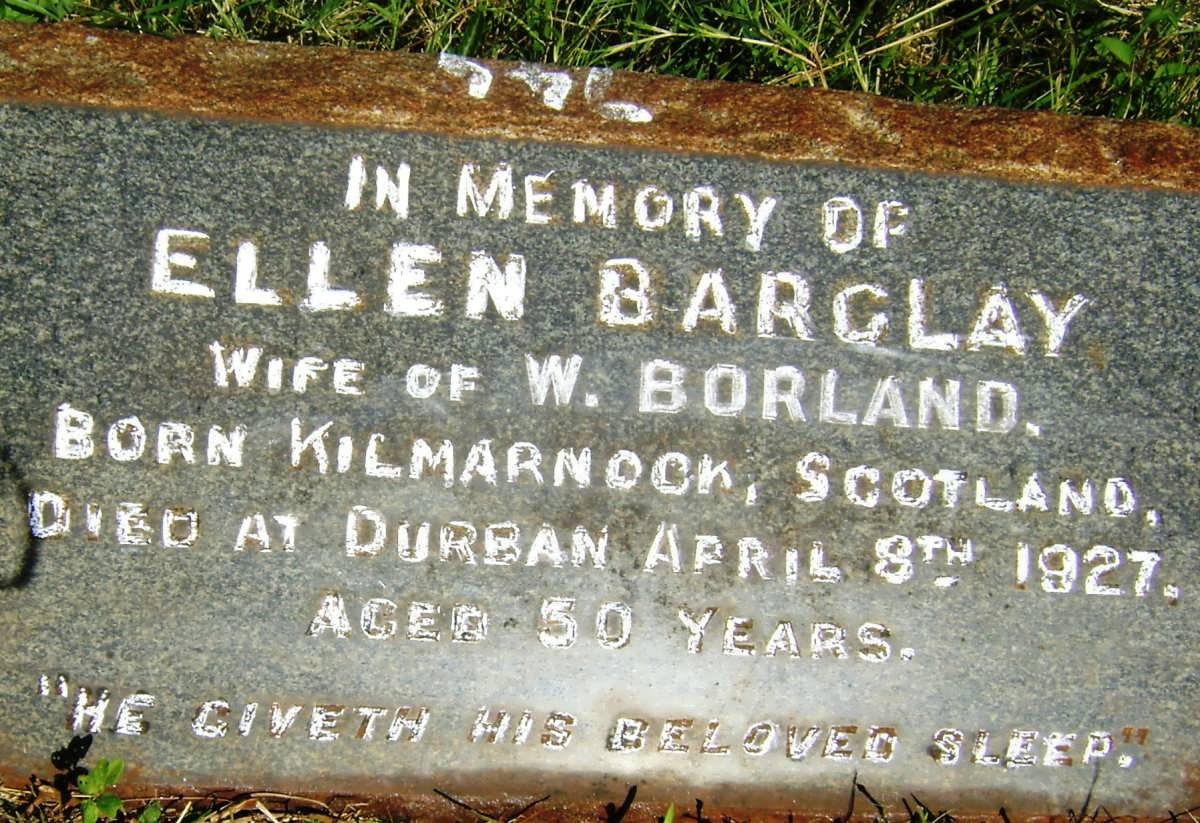 BORLAND Ellen nee BARCLAY -1927