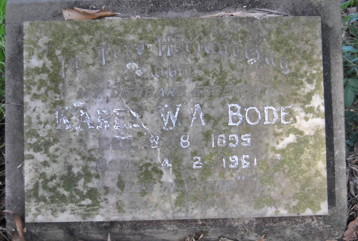 BODE Karel W.A. 1895-1961