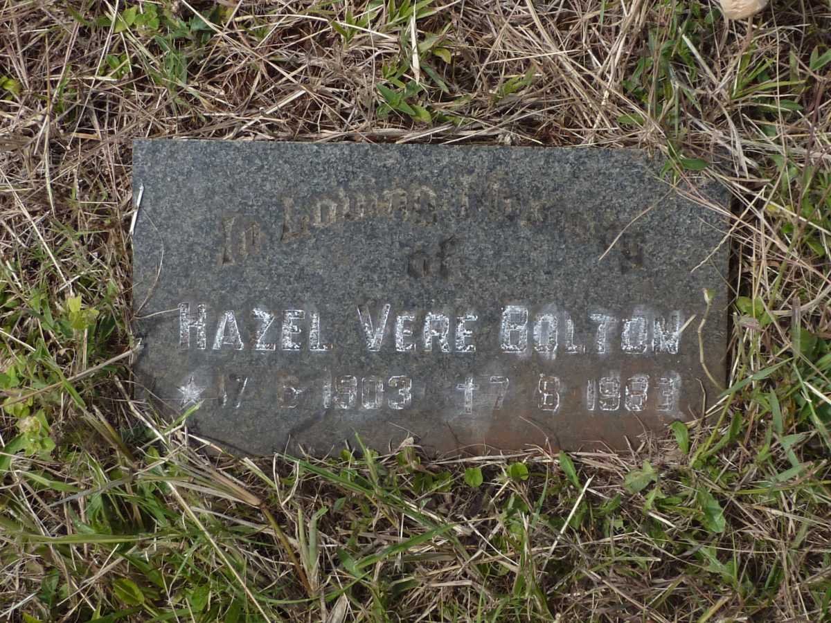 BOLTON Hazel Vere 1903-1983