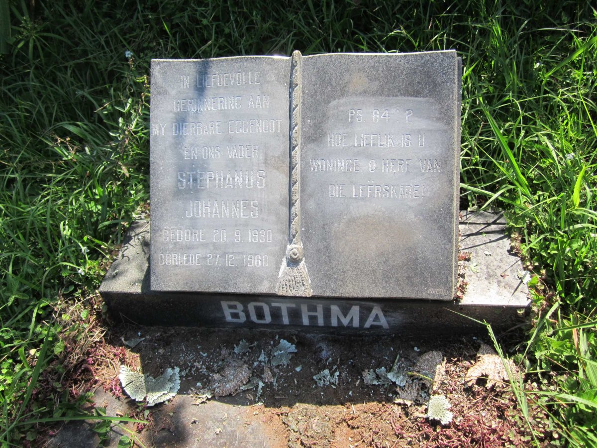 BOTHMA Stephanus Johannes 1930-1980