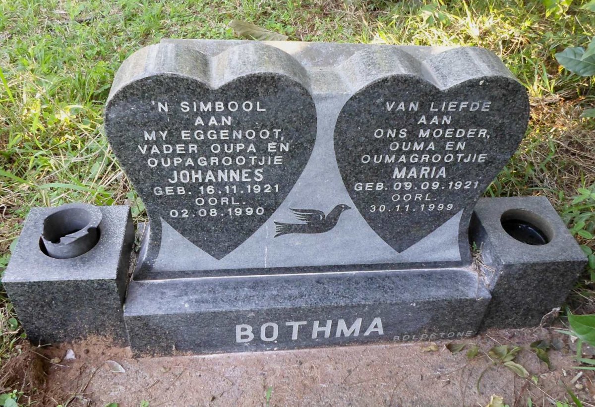 BOTHMA Johannes 1921-1990 &amp; Maria 1921-1999