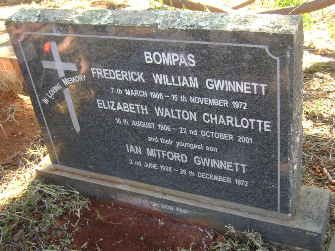 BOMPAS Frederick William Gwinnett 1906-1972 &amp; Elizabeth Walton Charlotte 1906-2001 :: BOMPAS Ian Mitford Gwinnett 1938-1972