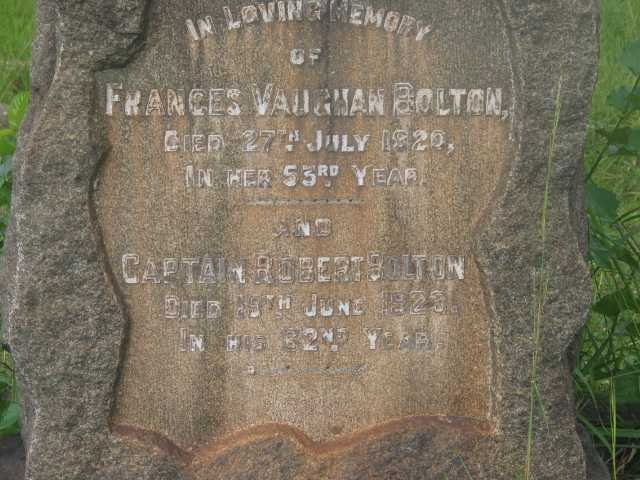 BOLTON Robert -1923 &amp; Frances Vaughan -1920