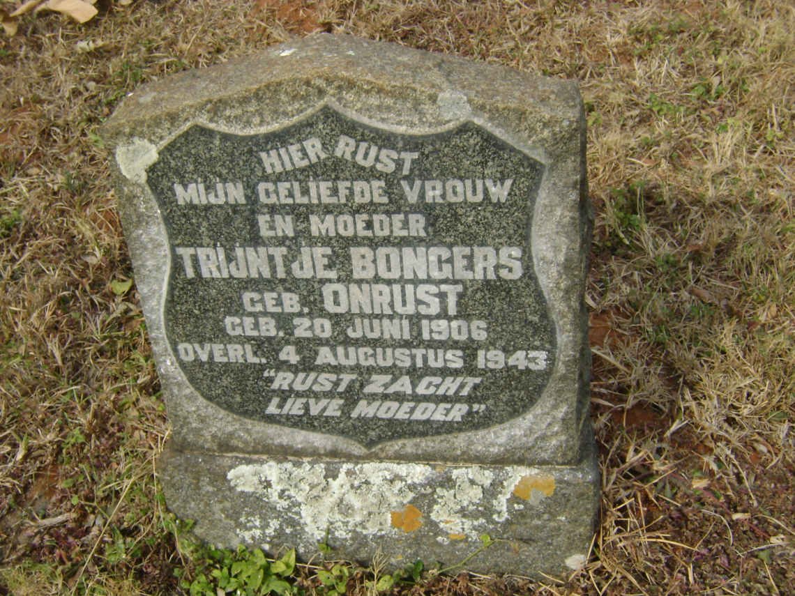 BONGERS Trijntje nee ONRUST 1906-1943