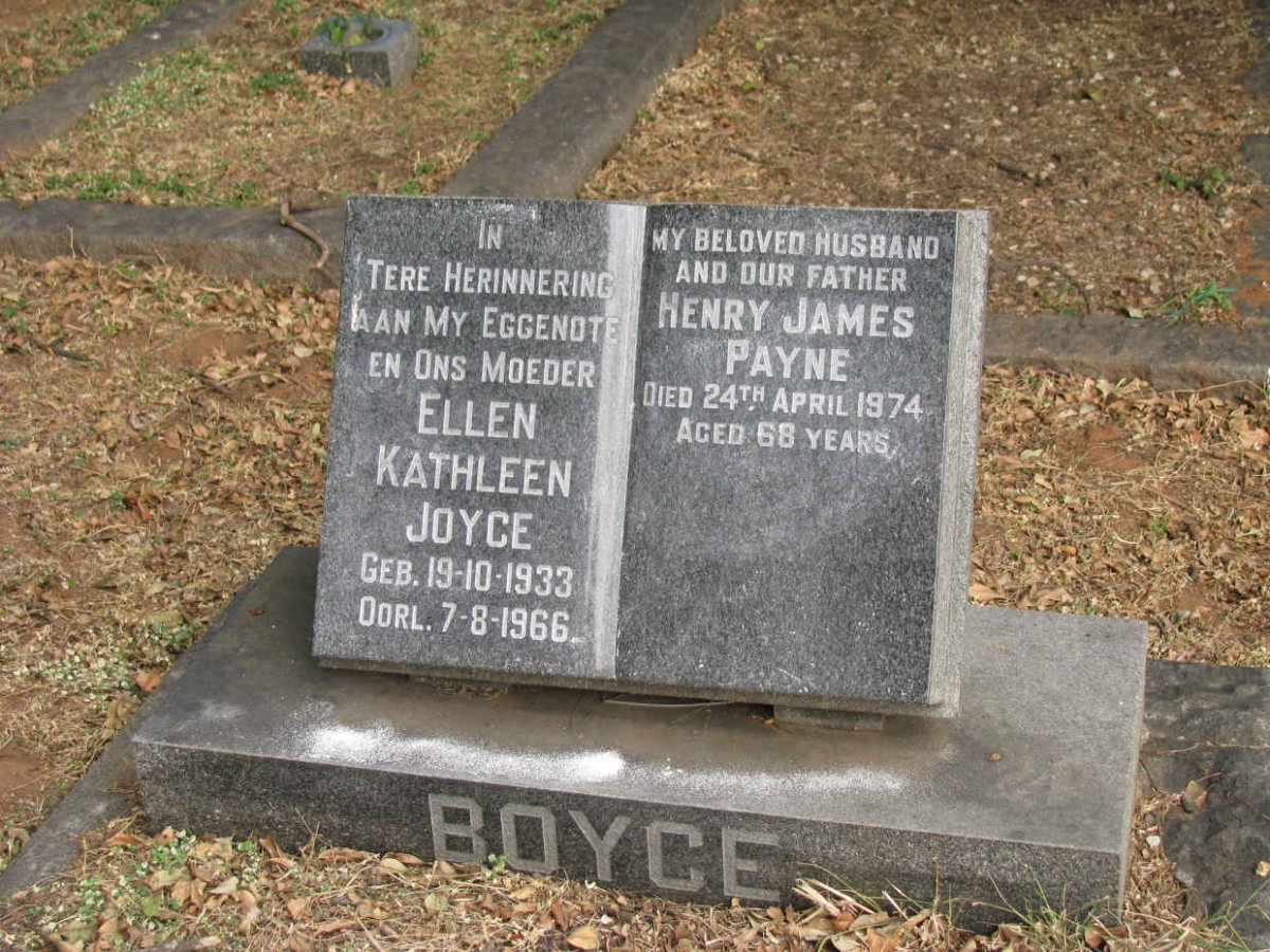 BOYCE Henry James Payne -1974 &amp; Ellen Kathleen Joyce 1933-1966