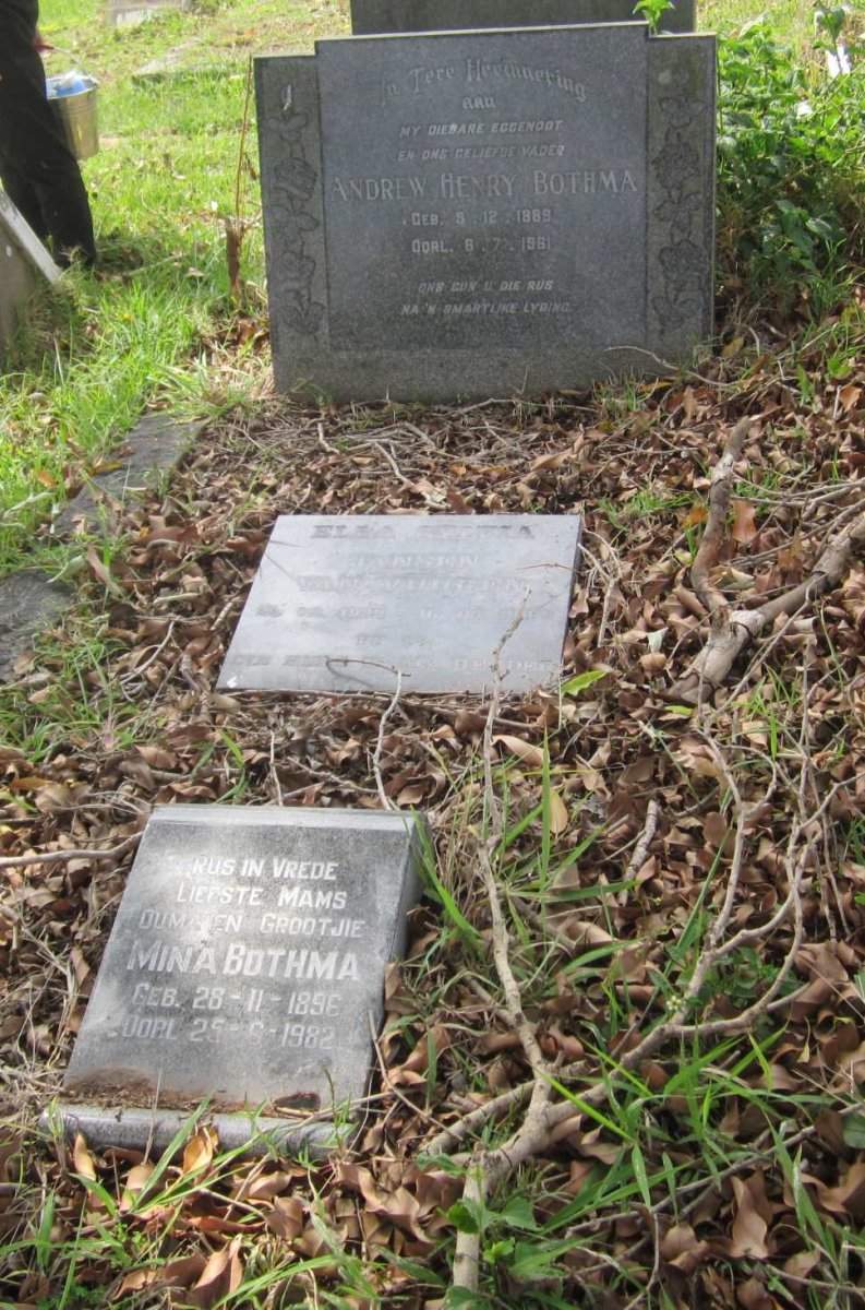 BOTHMA Andrew Henry 1889-1961 &amp; Mina 1896-1982 :: JANSEN VAN RENSBURG Ella Sylvia 1922-2000