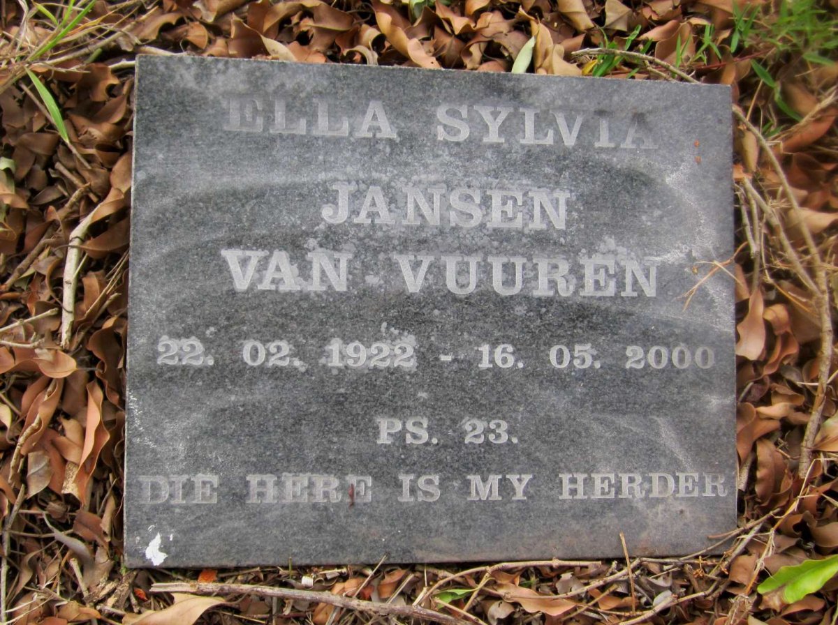 RENSBURG Ella Sylvia, Jansen van 1922-2000