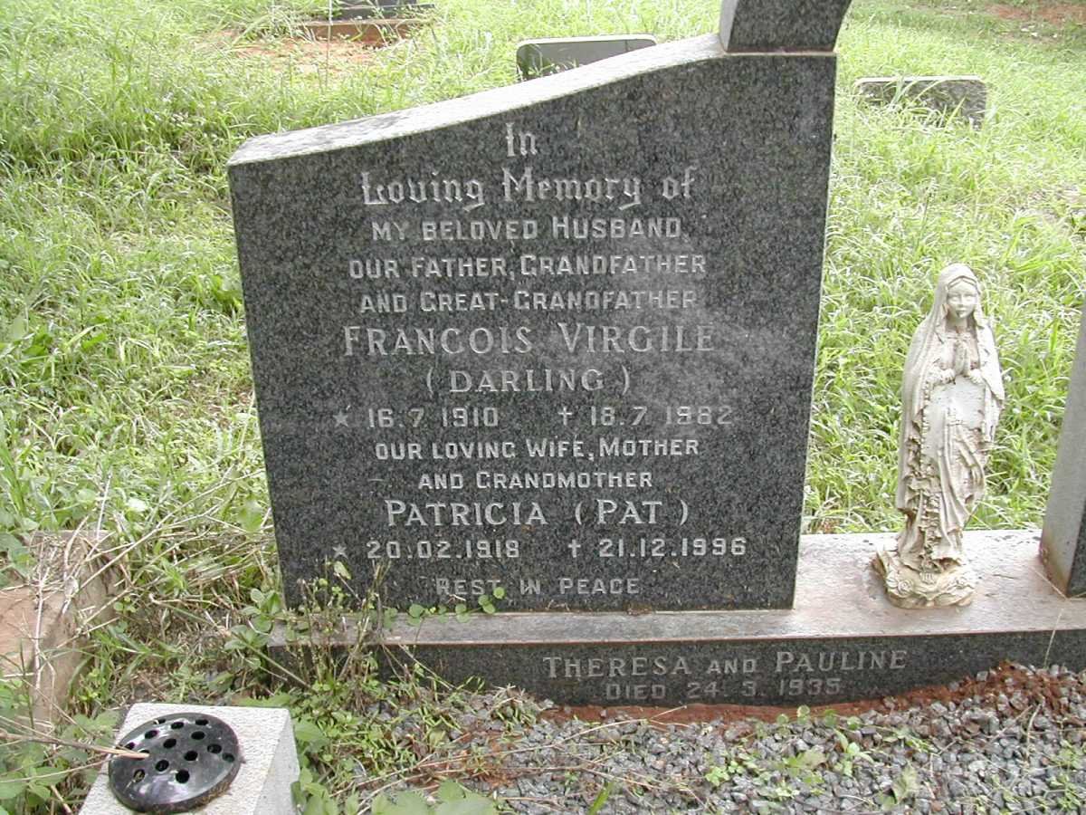 BONHOMME Francois Virgile 1910-1982 &amp; Patricia 1918-1996 :: BONHOMME Theresa -1935 :: BONHOMME Pat -1935