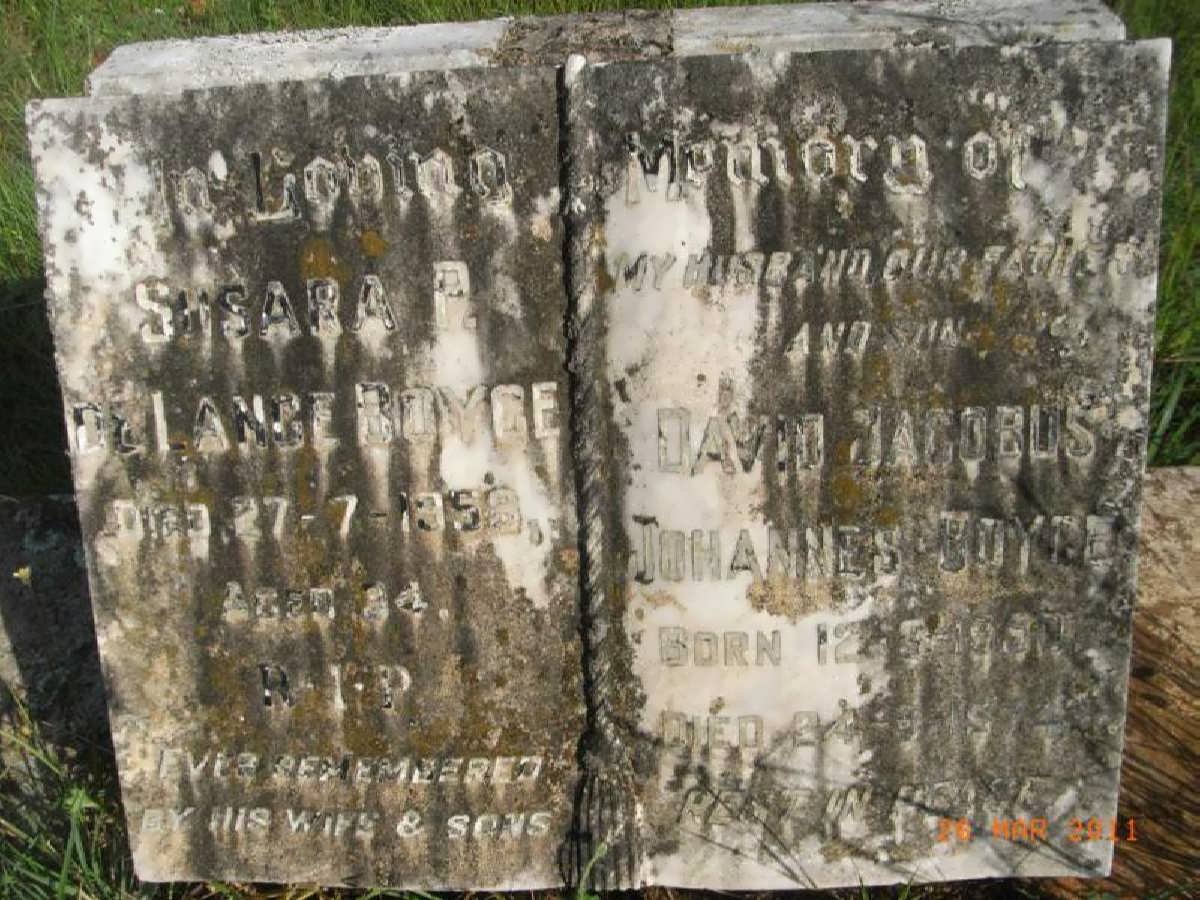 BOYCE David Jacobus Johannes 1950-1974 :: BOYCE Susara P. de Lange  -1958