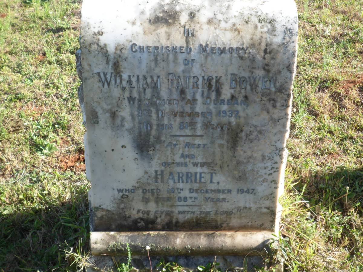 BOWEN William Patrick -1937 &amp; Harriet -1947