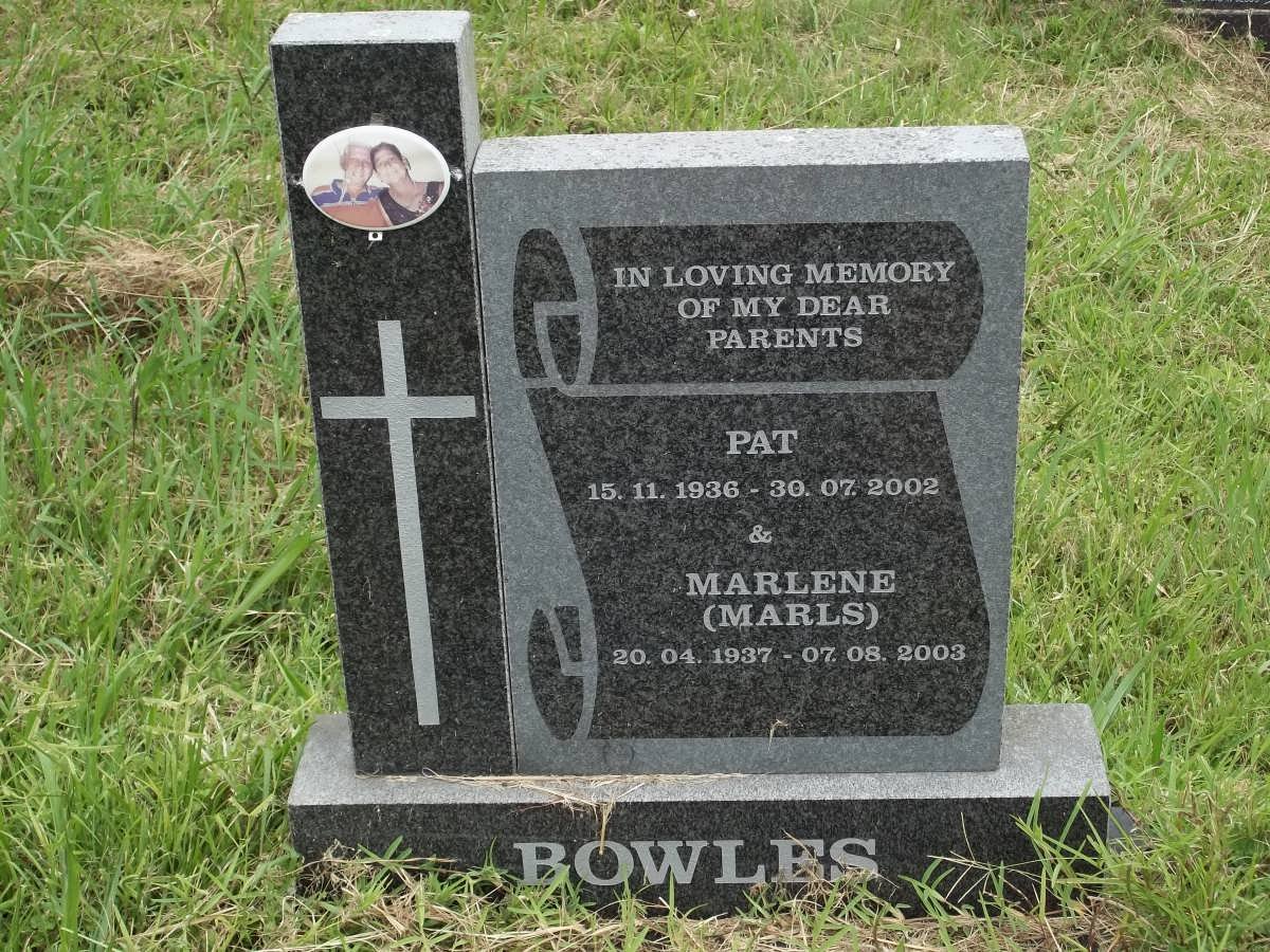 BOWLES Patrick Duncan 1936-2002 &amp; Marlene 1937-2003