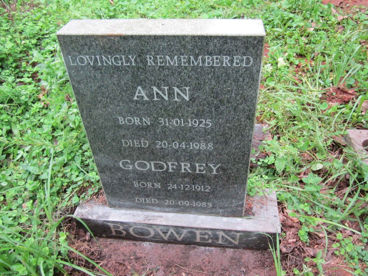 BOWEN Godfrey 1912-1983 &amp; Ann 1925-1988