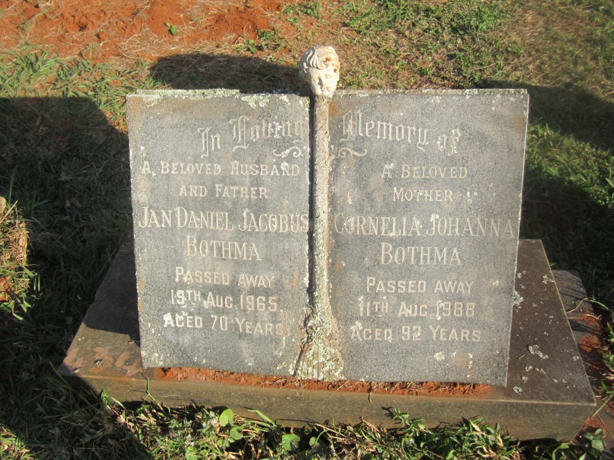 BOTHMA Jan Daniel Jacobus -1965 &amp; Cornelia Johanna -1988