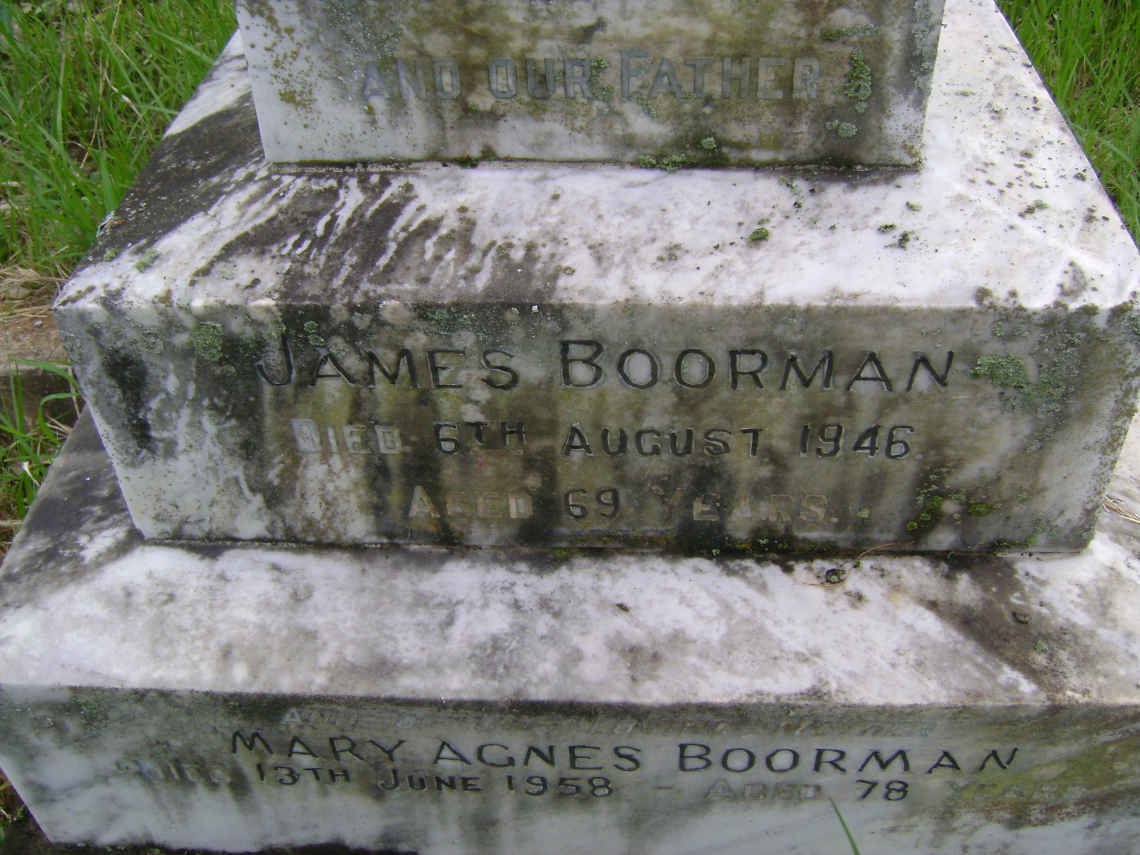 BOORMAN James -1946 &amp; Mary Agnes -1958