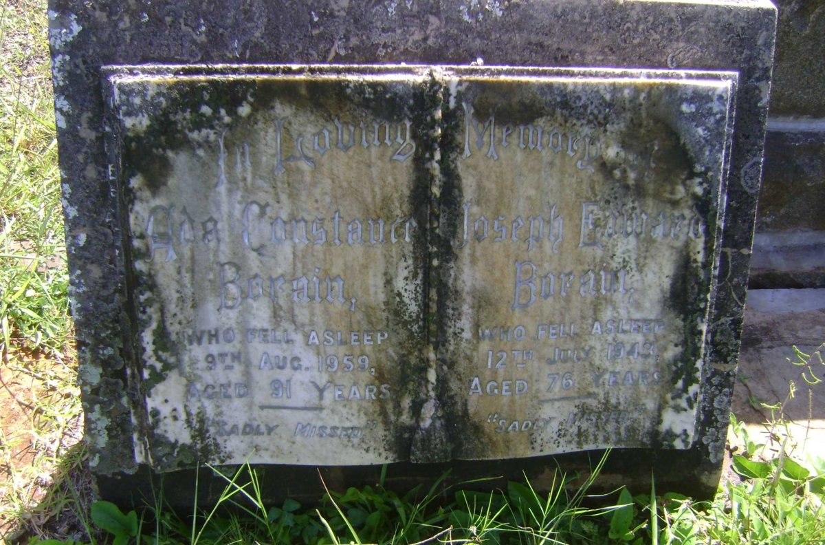 BORAIN Joseph Edward -1943 &amp; Ada Constance -1959